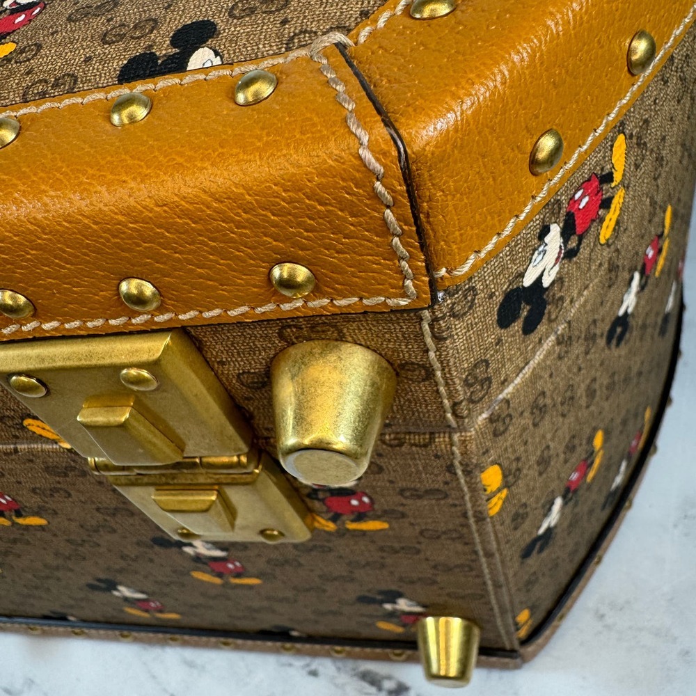 Gucci Disney Hat Box Mickey Mouse GG monogram travel trunk bag Luggage Rare - Picture 12 of 16